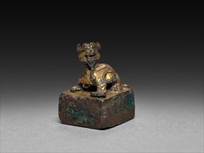 Chimera with Seal, c. 3rd Century. China, Eastern Han dynasty (25-220). Bronze; overall: 1.8 x 1.2
