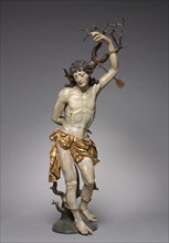 Saint Sebastian, c. 1600-1620. Germany, early 17th century. Painted and gilded wood; overall: 139.5