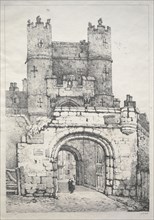 A Series of Ancient Buildings and Rural Cottages in the North of England:  At York, Medieval Gate,