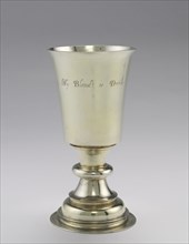 Communion Cup, 1671-1672. DR (British). Silver gilt; overall: 25.3 x 12.9 cm (9 15/16 x 5 1/16 in.)