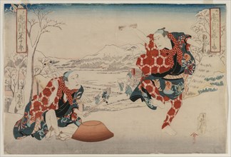 Ichikawa Norinosuke and Ichikawa Yonejuro as Morihachi and Yonehachi, Two Comedians, late 1830s or