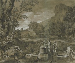 Classical Landscape, 1779. Pierre Henri de Valenciennes (French, 1750-1819). Black gouache and