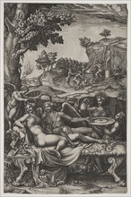 Cupid and Psyche, 1574. Giorgio Ghisi (Italian, 1520-1582), after Giulio Romano (Italian,