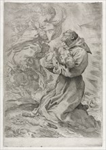 The Vision of St. Francis of Assisi, 1590. Pietro Faccini (Italian, 1562-1602). Etching