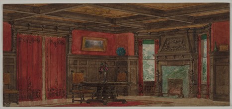 Rendering for Interior Design, about 1880- 1900. August Frederick Biehle (American, 1854-1918), M.