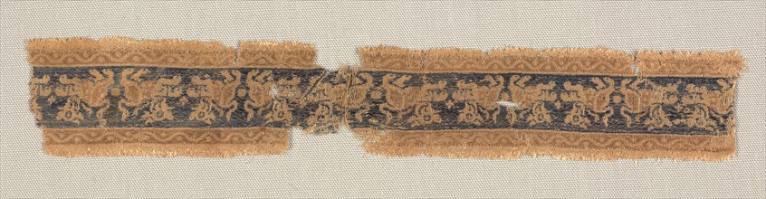 Fragment of Band or Border, 6th century. Syria, 6th century. Compound twill weave, silk; overall: 3