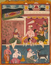 Malkaus Raga, from Ragamala, c. 1610. India, Rajasthan, Mewar, Chawand, 17th century. Color on