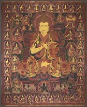 Tsong Khapa, Founder of the Geluk Order, c. 1440-1470. Central Tibet, mid 15th Century. Opaque