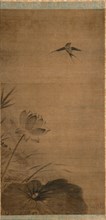 Swallow and Lotus, mid-1200s. Attributed to Fachang Muqi (Chinese, 1220-1280). Hanging scroll, ink