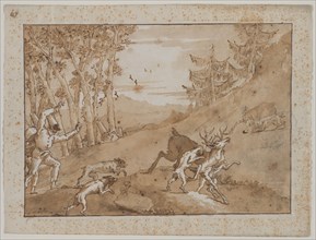 The Stag Hunt, 1790s. Giovanni Domenico Tiepolo (Italian, 1727-1804). Pen and brown ink and brush