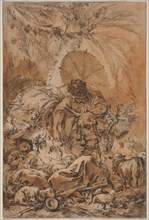 The Departure of Jacob, c. 1755. François Boucher (French, 1703-1770). Pen and brown-black ink,