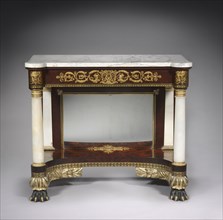 Pier Table, c. 1829-1835. Joseph Meeks and Sons (American). Mahogany; marble; overall: 91.5 x 105.4