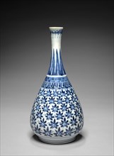 Bottle: Arita Ware, Imari Type, early 1600s. Japan, 17th century. Porcelain painted in underglaze