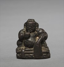 Miniature Seated Kubera, 800s-900s. Nepal, 9th-10th century. Schist; overall: 4.5 x 3.5 cm (1 3/4 x