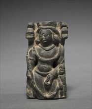 Male Figure, Possibly Indra, 300s-400s. Pakistan, Gandhara, possibly Swat. Schist; overall: 8.4 x 4