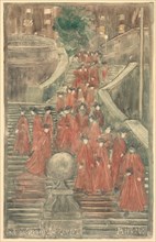 The Spanish Steps, 1898-1899. Maurice Prendergast (American, 1858-1924). Monotype; image: 29.7 x 19