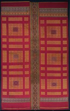 Silk curtain from the Alhambra palace, 1300s. Spain, Granada, Nasrid period. Lampas and taqueté:
