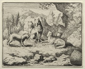 Reynard the Fox:  The Cat Calls Reynard to Court. Allart van Everdingen (Dutch, 1621-1675). Etching