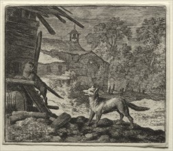 Reynard the Fox:  Reynard Deceives the Cat. Allart van Everdingen (Dutch, 1621-1675). Etching