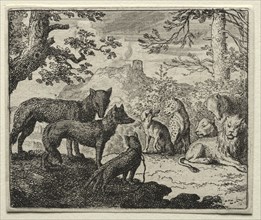 Reynard the Fox:  The Relatives of Reynard Leave Court. Allart van Everdingen (Dutch, 1621-1675).