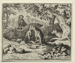 Reynard the Fox:  Badger Comes to Warn Reynard. Allart van Everdingen (Dutch, 1621-1675). Etching