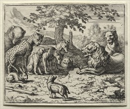 Reynard the Fox:  The Lion's Council. Allart van Everdingen (Dutch, 1621-1675). Etching