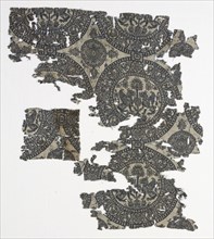 Fragment with Griffins in Roundels, 1100s. Iran or Iraq, Seljuk period, 12th century. Lampas weave,