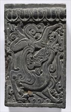 Section of a Coffin Platform: Feline, 550-577. China, Northern Qi dynasty (550-577). Limestone;