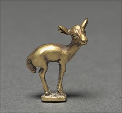 Elk Fawn Finial, 400-200 BC. Western Asia, Scythian, 5th-3rd Century BC. Gold, solid cast; overall: