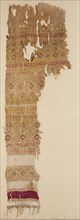 Tiraz with guilloche bands and fringe, 1100s. Egypt, Fatimid period. Plain weave with inwoven