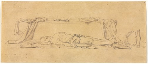 Sketch of the Dead Christ Lying by the Sepulchre, 1800s. Jules Eugène Lenepveu (French, 1819-1898).