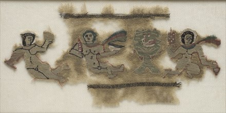 Fragment of a Border, 800s. Egypt, 9th century. Tabby weave with inwoven tapestry ornament, linen