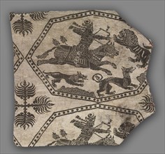 Fragment of a Caftan, 935-1055. Iran or Iraq, Buyid period, 10th-11th Century. Lampas weave, silk;