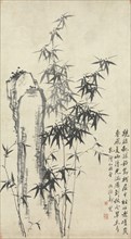 Bamboo and Rock, 1765. Zheng Xie (Chinese, 1693-1765). Hanging scroll, ink on paper; image: 185.5 x