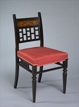 Chair, c. 1880. Herter Brothers (American). Ebonized cherry and other woods; overall: 84.5 x 40.7 x