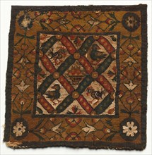 Square Segmentum from a Tunic, 600s - 700s. Egypt, 7th - 8th century. Tapestry; linen and wool;