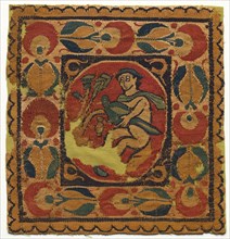 Square Segmentum, 400s ?. Egypt, Byzantine period (?), 5th century (?). Tapestry; linen and wool;