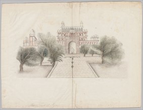 The Mausoleum of Akbar at Secundrabad, early 19th century. India, Company School, early 19th