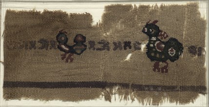 Tapestry with Birds and Greek Letters, 400s - 600s. Egypt, Byzantine period, 5th - 7th century.