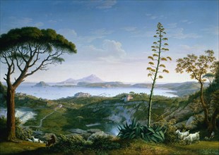 View of the Gulf of Pozzuoli from Solfatara, 1803. Philipp Hackert (German, 1737-1807). Oil on
