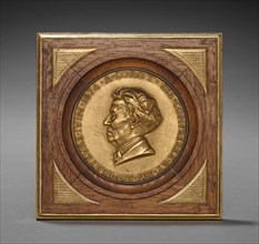 Medal of Corot, 1874. Adolphe-Victor Geoffroy-Dechaume (French, 1816-1892). Gilt bronze, wood;