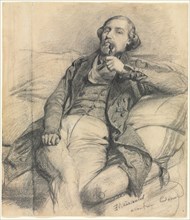 Man Smoking, 1800s. Ernest Meissonier (French, 1815-1891). Black chalk and graphite, with stumping,