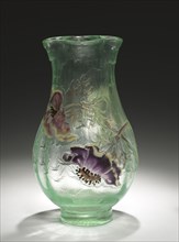 Vase, c. 1900. Emile Gallé (French, 1846-1904). Enameled glass; diameter: 13.5 cm (5 5/16 in.);