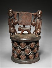 Prestige Chair, 1800s. Equatorial Africa, Cameroon. Wood; overall: 80.7 x 53.3 x 44.5 cm (31 3/4 x