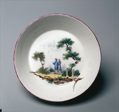 Saucer, c. 1775. Sceaux Factory (French). Soft-paste porcelain; overall: 3.3 x 12.3 cm (1 5/16 x 4