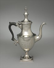 Coffee Pot, c. 1800. America, Philadelphia, 19th century. Silver, wooden handle; overall: 34.5 x 23