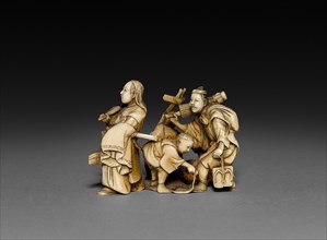 Procession with Four Figures, Late 1800s- Early 1900s. Japan, Late 19th- Early 20th century. Ivory;