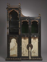Cabinet, c. 1895. Carlo Bugatti (Italian, 1856-1940). Wood with metal inlays and painted parchment,