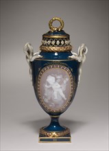 Covered Vase, 1881. Meissen Porcelain Factory (German). Porcelain with pâte-sur-pâte decoration;