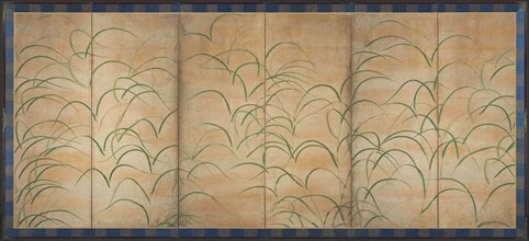 Pampas Grasses, c. 1525. Japan, Muromachi period (1392-1573). Pair of six-fold screens, ink, color,